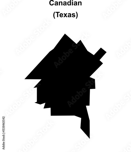 Canadian (Texas) blank outline map
