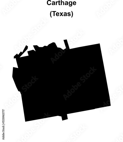 Carthage (Texas) blank outline map