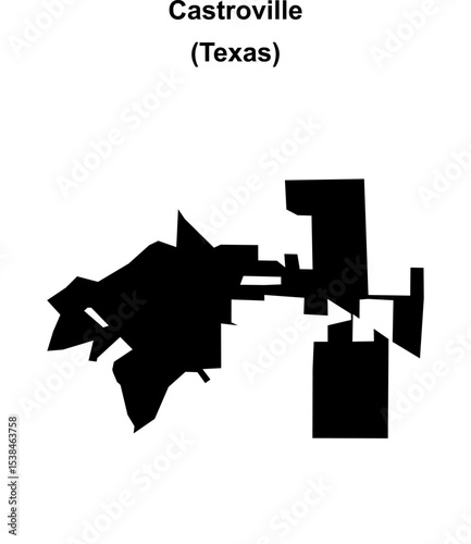 Castroville (Texas) blank outline map