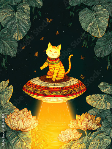 cat with ufo