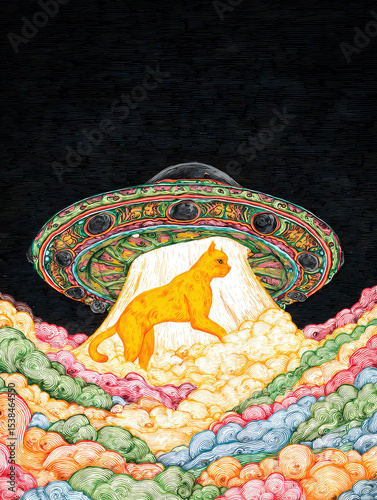 cat with ufo