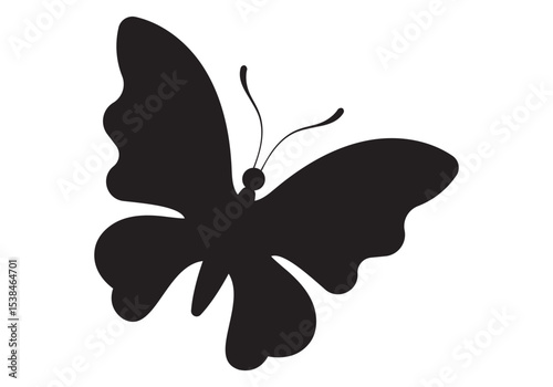 Set of butterfly silhouette vector illustrations on a white background