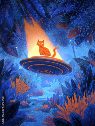 cat with ufo