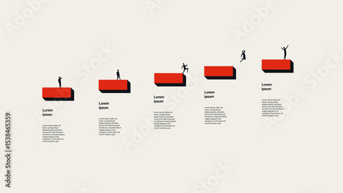 Business Growth Infographic Template with Minimal Illustration. Editable eps10 vector.