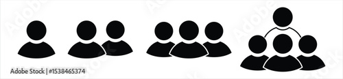 People Group Icons – Teamwork, Leadership, and Community Symbol