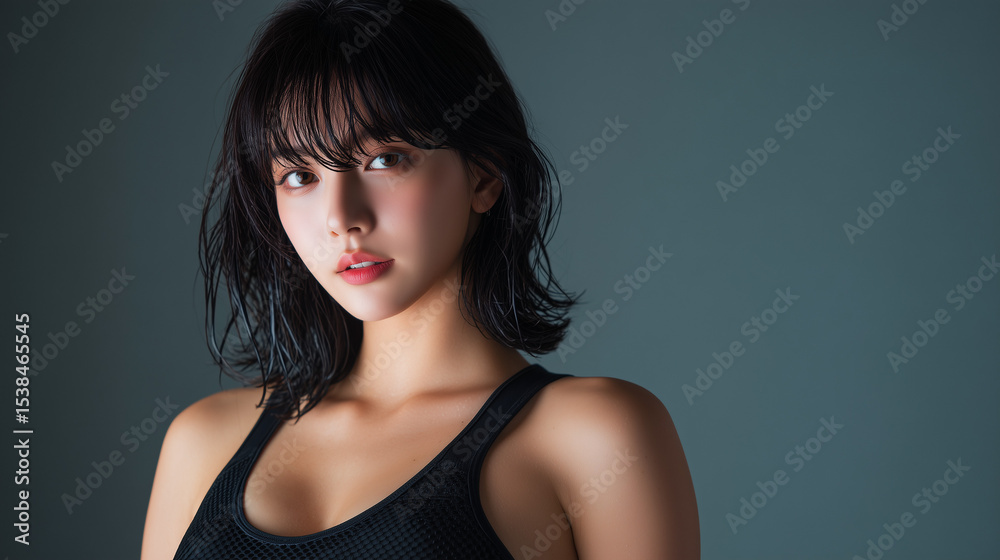 Fototapeta premium 水泳,美女, 女性, 水着, 美しい, 顔, モデル, 日本, 韓国, アジア