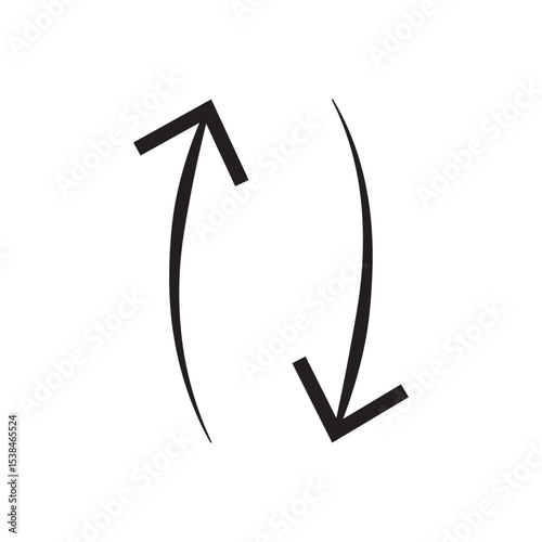 Up and Down Arrows vector icon isolated on transparent background, Up and Down Arrows transparency logo design 
