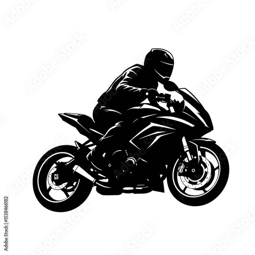 motorcycle silhouette design. fast biker sign and symbol. sport motorbike illustration.