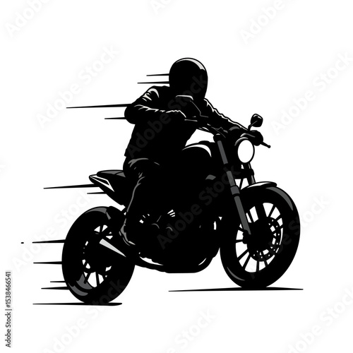 motorcycle silhouette design. fast biker sign and symbol. sport motorbike illustration.