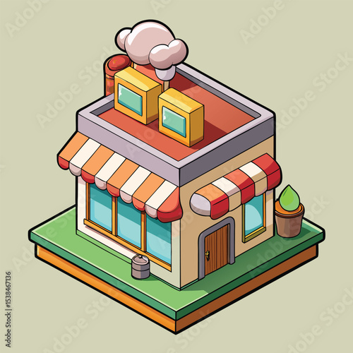 isometric house building city