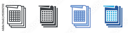 Spreadsheet icon set multiple style collection