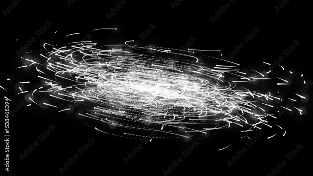 Abstract shiny white explode motion background with dots animation