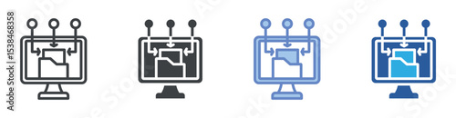 Data Input icon set multiple style collection