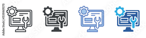 Software Tools icon set multiple style collection