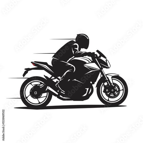 motorcycle silhouette design. fast biker sign and symbol. sport motorbike illustration.