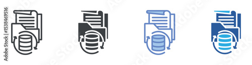 Data Backup icon set multiple style collection