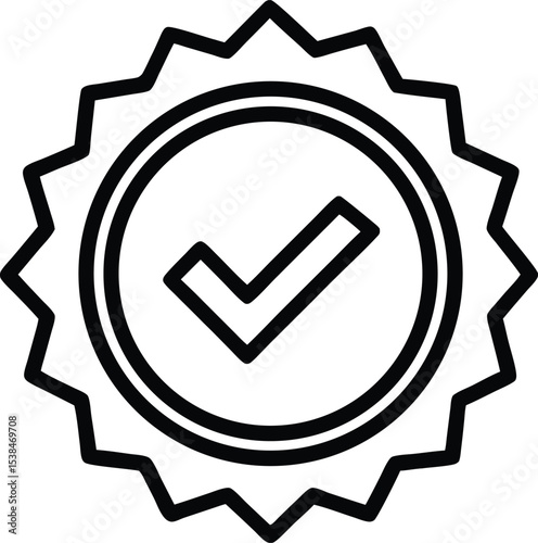 approved line art  icon , check mark icon illustration of a tick