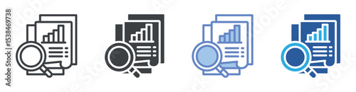 Data Review icon set multiple style collection