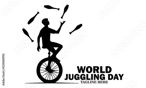 World juggling day icon. World juggling day vector illustration, world juggling day logo design. Celebration with juggler standing