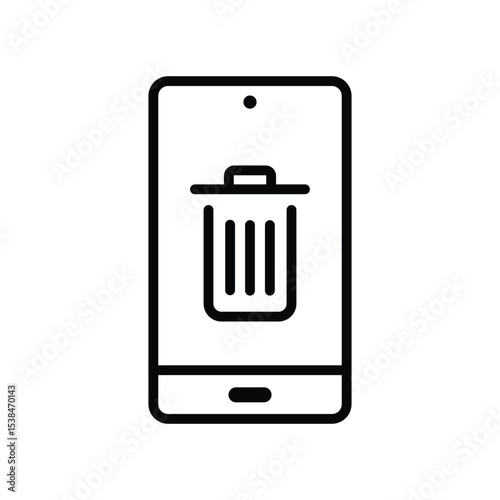 Phone with trash button icon