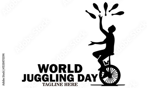 World juggling day icon. World juggling day vector illustration, world juggling day logo design. Celebration with juggler standing