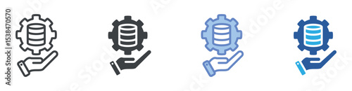 Data Control icon set multiple style collection