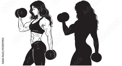 girl with dumbbell 