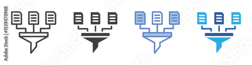 Data Summary icon set multiple style collection