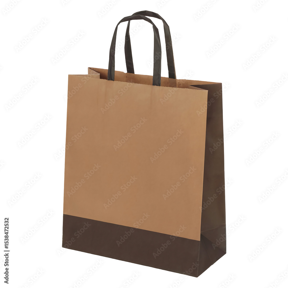 Elegant Brown Paper Shopping Bag with Black Handles Mockup Perfect for Branding and Retail Designs Elegant Brown Paper Shopping Bag with Black Handles Mockup Perfect for Branding and Retail Designs
