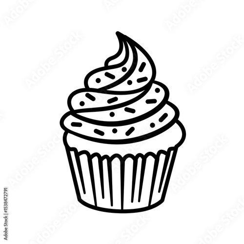 Silhouette of cupcake  with cherry icon symbol set. Cupcake icon vector set. Cup cake design for birth day, web, app, logo. Vector illustration.