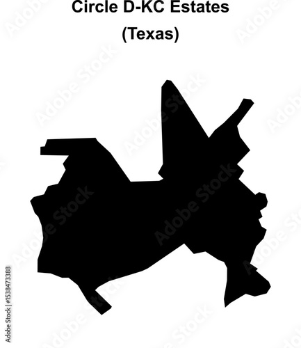 Circle D-KC Estates (Texas) blank outline map