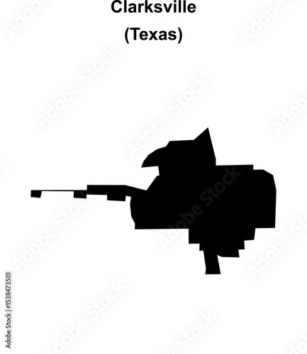 Clarksville (Texas) blank outline map