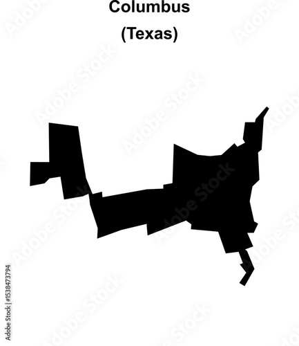 Columbus (Texas) blank outline map