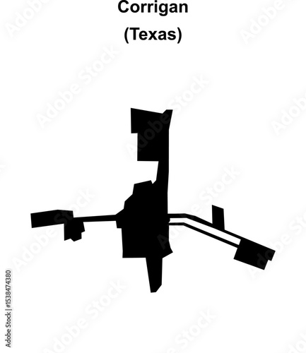 Corrigan (Texas) blank outline map