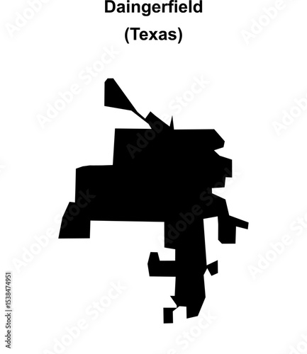 Daingerfield (Texas) blank outline map