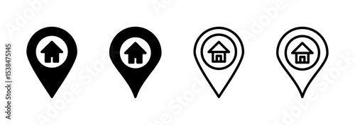 Address icon logo design. home location sign and symbol. pinpoint