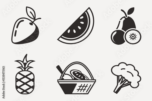 fruit icons set