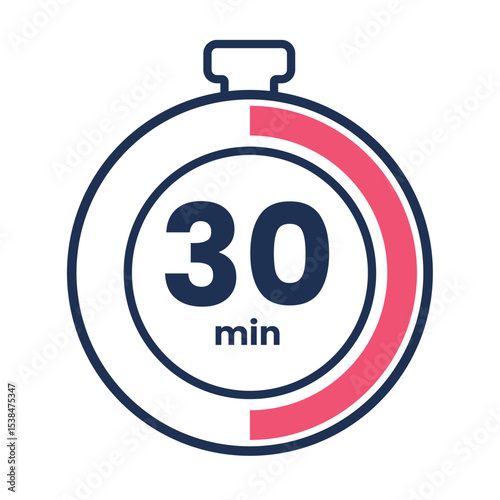 Countdown timer icon start 5, 10, 15, 20, 25, 30, 35, 40, 45, 50, 55 and 60. Numeric countdown elements for progress tracking, Time Tracking Illustration,Stopwatch Countdown Icons