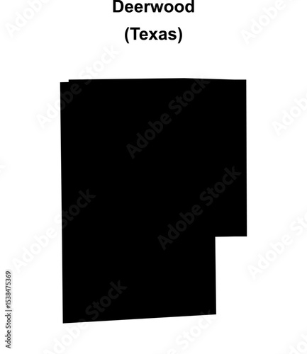 Deerwood (Texas) blank outline map