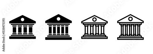 Bank icon logo design. Bank sign and symbol, museum, university