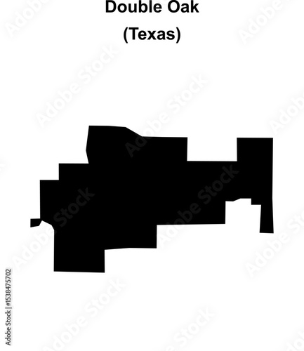 Double Oak (Texas) blank outline map