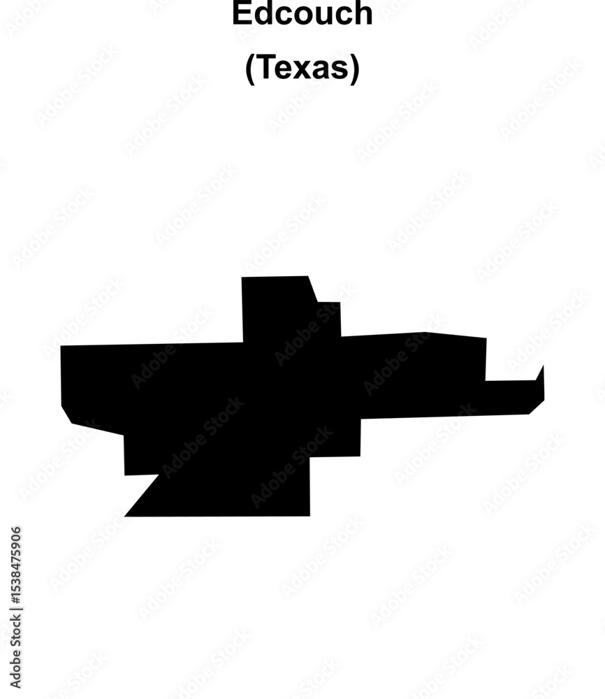 Obraz premium Edcouch (Texas) blank outline map