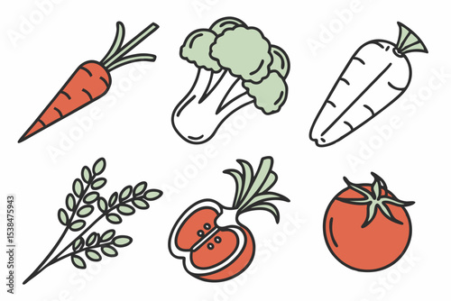 set of vegetables