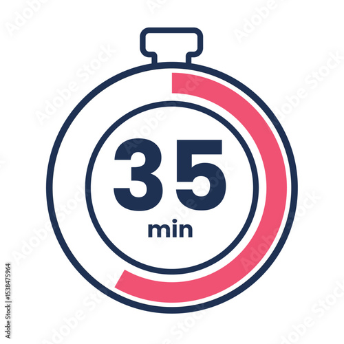 Countdown timer icon start 5, 10, 15, 20, 25, 30, 35, 40, 45, 50, 55 and 60. Numeric countdown elements for progress tracking, Time Tracking Illustration,Stopwatch Countdown Icons