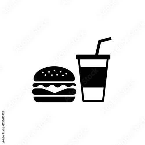 Food Burger and drink icon vector for web, computer and mobile app
