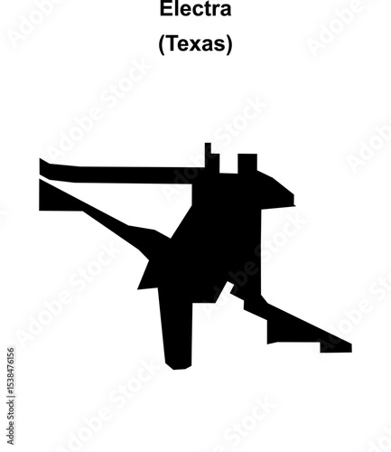 Electra (Texas) blank outline map