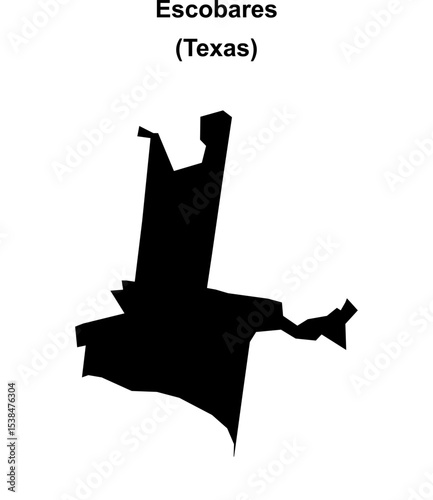 Escobares (Texas) blank outline map