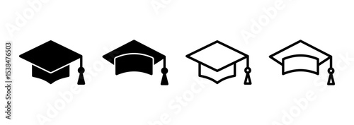 Education icon logo design. Graduation cap sign and symbol. Graduate. Students cap