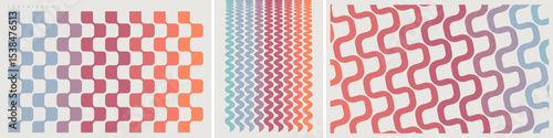 Abstract dynamic template with wavy curved ribbons. Abstract striped background. Cover design template. 3d vector illustration for brochure, poster, presentation, flyer or banner.