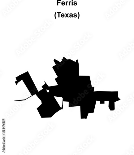 Ferris (Texas) blank outline map